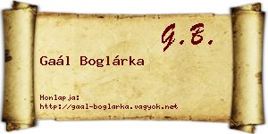 Gaál Boglárka névjegykártya